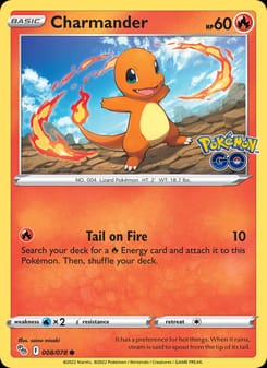 Charmander 008/078 Common – Pokémon GO Pokémon card