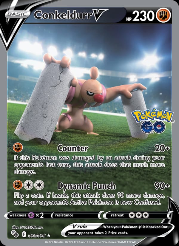 Conkeldurr V 074/078 Pokémon GO Pokémon card
