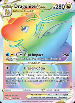 Dragonite VSTAR 081/078 Secret Rare – Pokémon GO Pokémon card