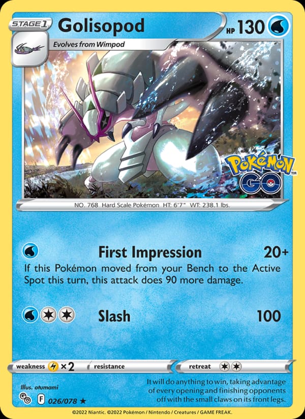 Golisopod 026/078 Pokémon GO Pokémon card