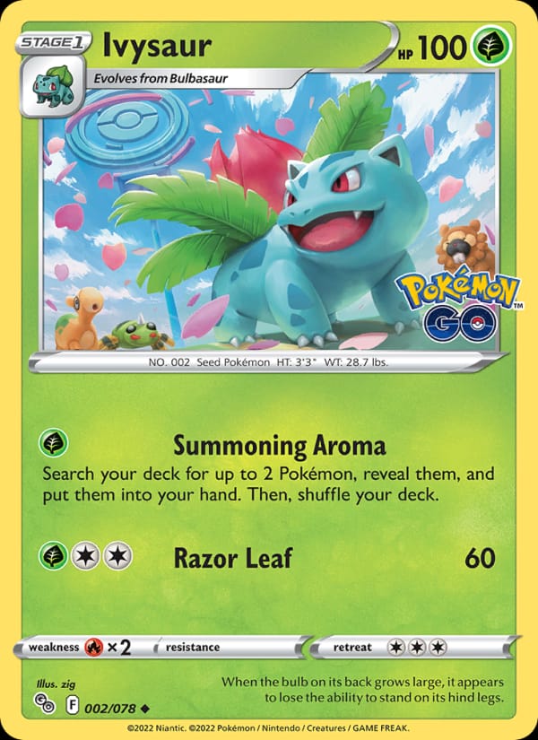Ivysaur 002/078 Pokémon GO Pokémon card