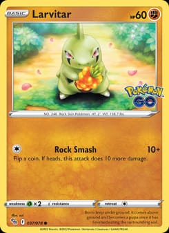 Larvitar 037/078 Common – Pokémon GO Pokémon card
