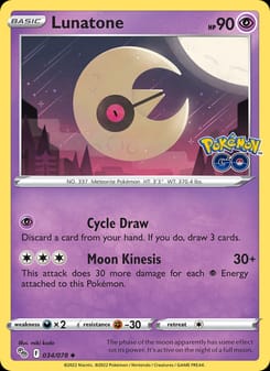 Lunatone 034/078 Uncommon – Pokémon GO Pokémon card