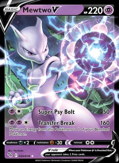Mewtwo V 030/078 Ultra Rare – Pokémon GO Pokémon card