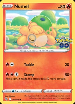 Numel 013/078 Common – Pokémon GO Pokémon card