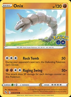 Onix 036/078 Common – Pokémon GO Pokémon card