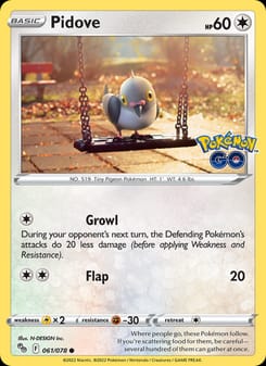 Pidove 061/078 Common – Pokémon GO Pokémon card