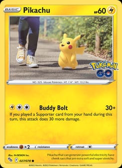 Pikachu 027/078 Common – Pokémon GO Pokémon card