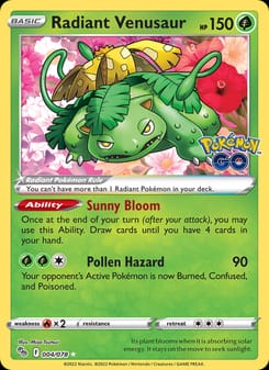 Radiant Venusaur 004/078 Radiant Rare – Pokémon GO Pokémon card