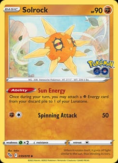 Solrock 039/078 Uncommon – Pokémon GO Pokémon card