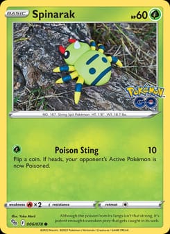 Spinarak 006/078 Common – Pokémon GO Pokémon card