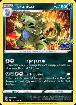 Tyranitar 043/078 Holo Rare – Pokémon GO Pokémon card
