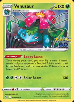 Venusaur 003/078 Holo Rare – Pokémon GO Pokémon card