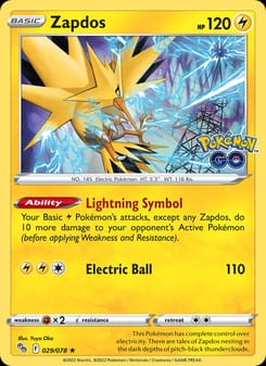 Zapdos 029/078 Holo Rare – Pokémon GO Pokémon card