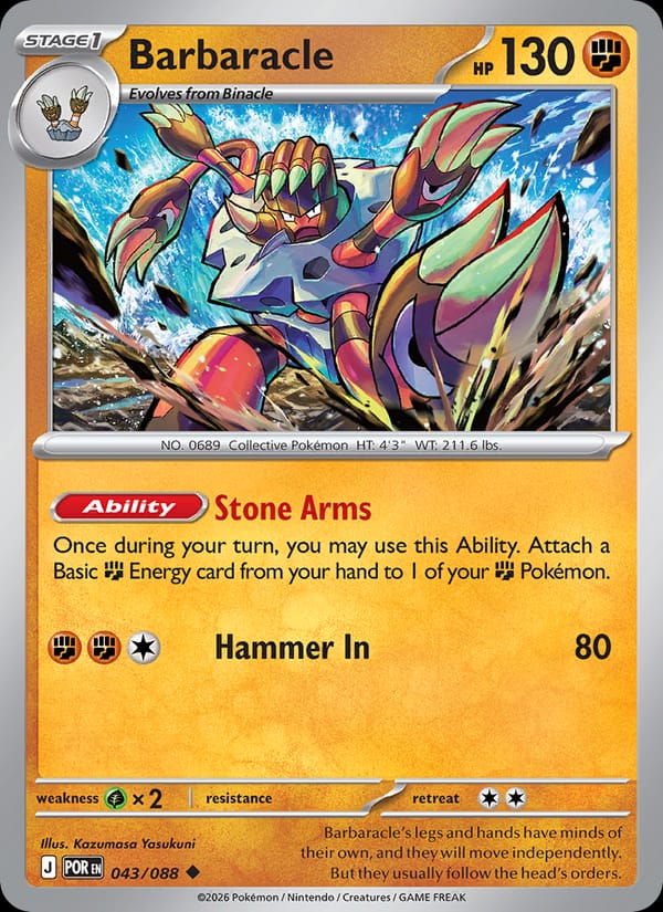 Barbaracle 043/088 Perfect Order Pokémon card