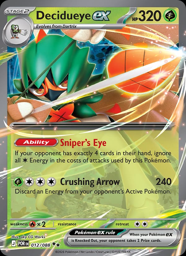 Decidueye ex 012/088 Perfect Order Pokémon card
