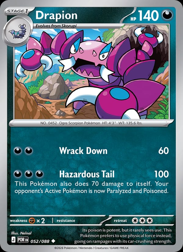 Drapion 052/088 Perfect Order Pokémon card