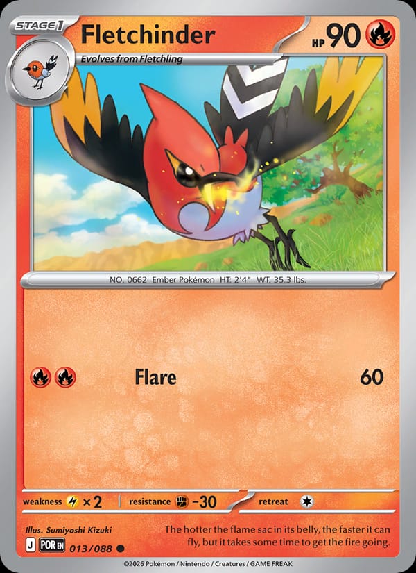 Fletchinder 013/088 Perfect Order Pokémon card