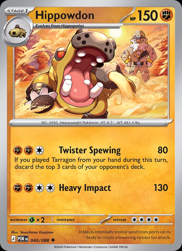 Hippowdon 040/088 Perfect Order Pokémon card
