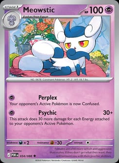 Meowstic 034/088 Uncommon – Perfect Order Pokémon card