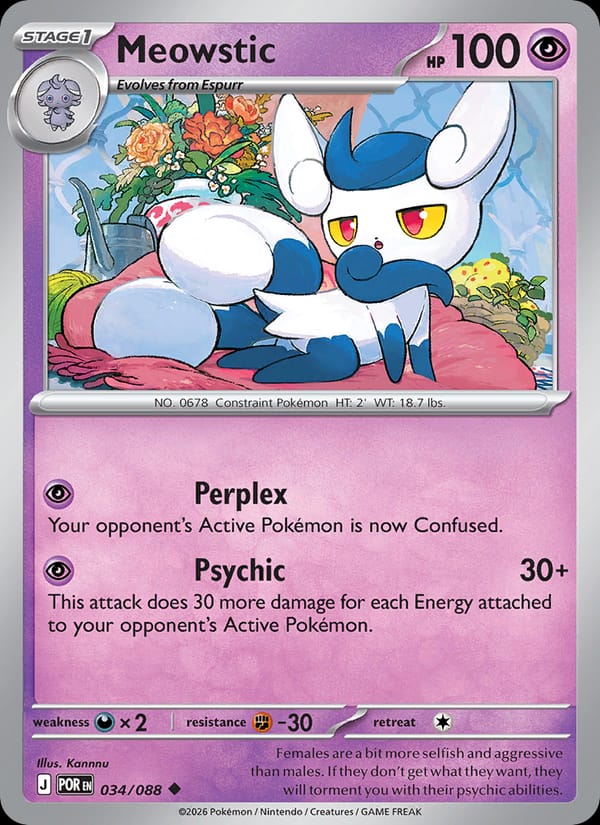 Meowstic 034/088 Perfect Order Pokémon card