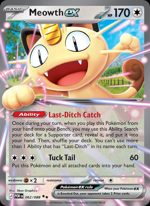 Meowth ex 062/088 Perfect Order Pokémon card