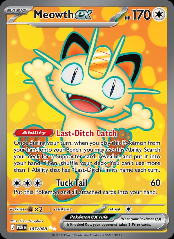 Meowth ex 107/088 Perfect Order Pokémon card