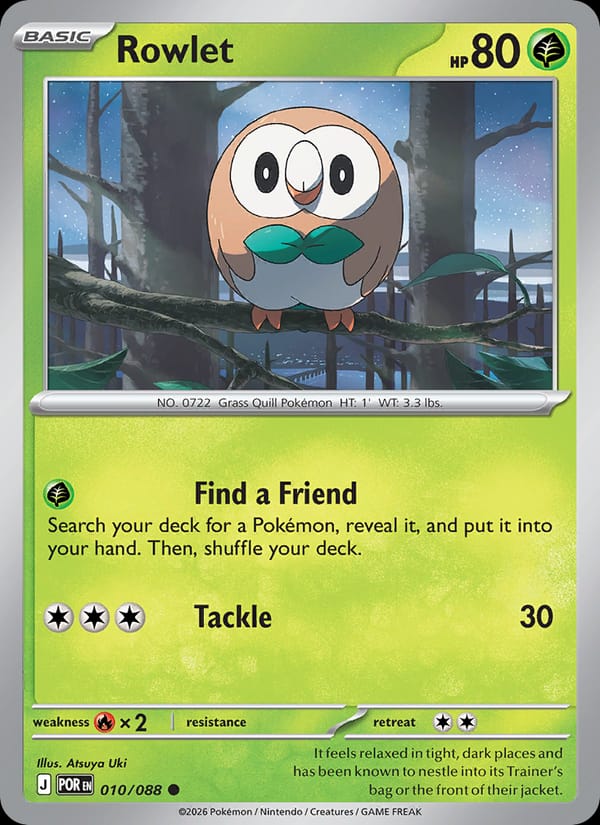 Rowlet 010/088 Perfect Order Pokémon card