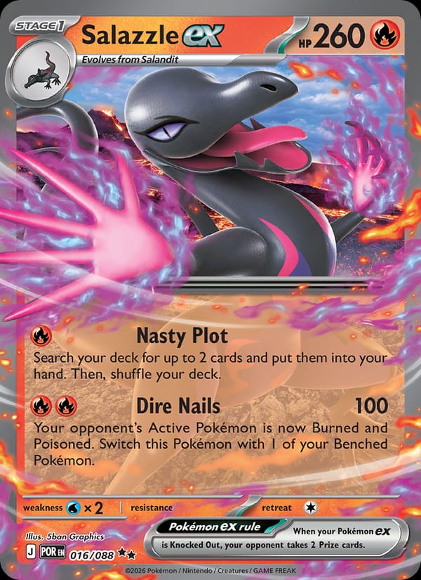 Salazzle ex 016/088 Perfect Order Pokémon card