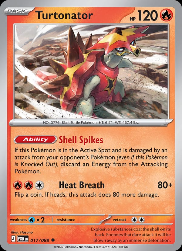 Turtonator 017/088 Perfect Order Pokémon card