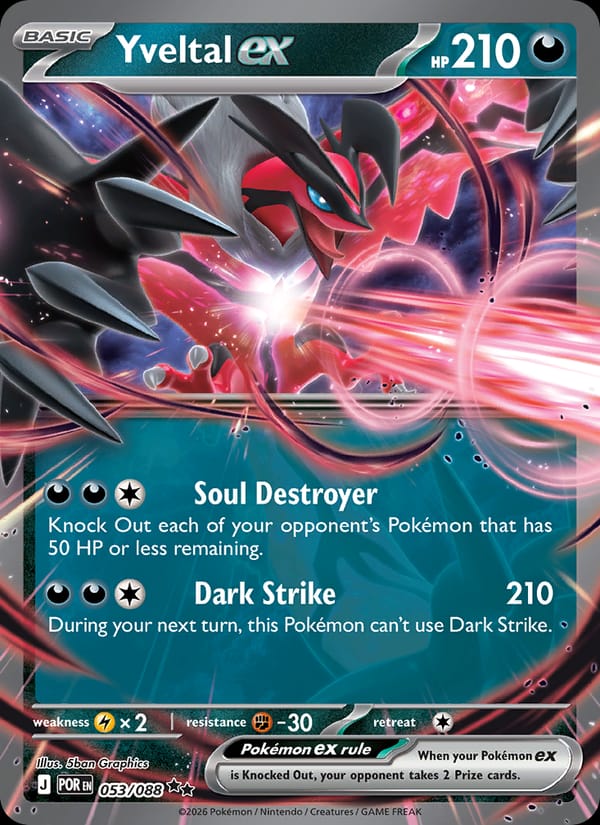 Yveltal ex 053/088 Perfect Order Pokémon card