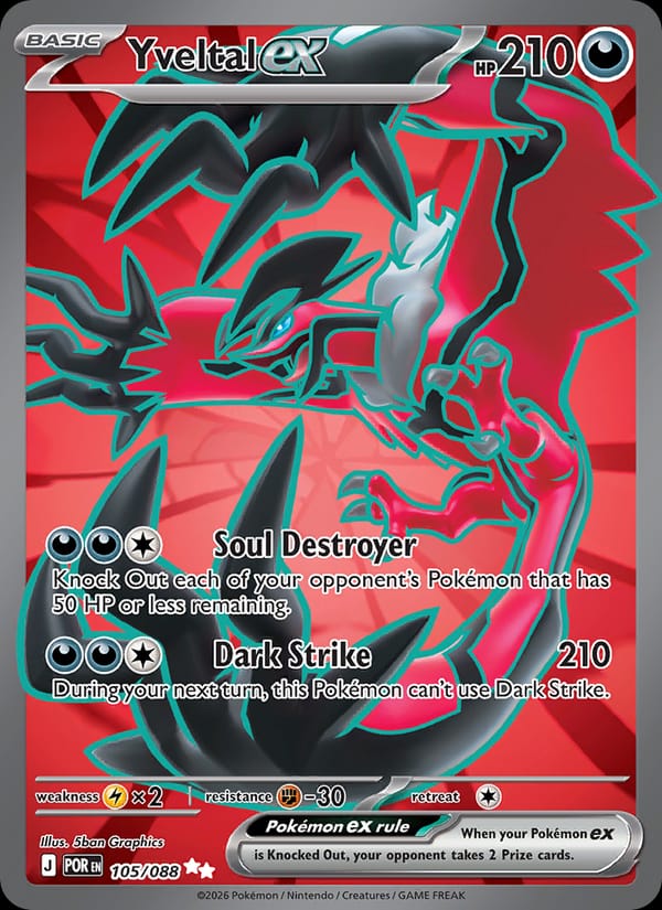 Yveltal ex 105/088 Perfect Order Pokémon card
