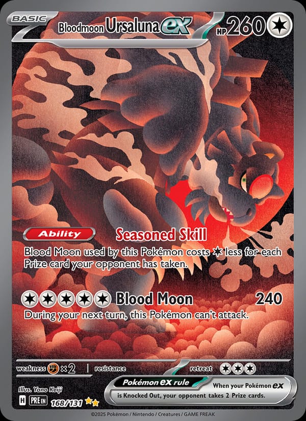 Bloodmoon Ursaluna ex 168/131 Prismatic Evolutions Pokémon card