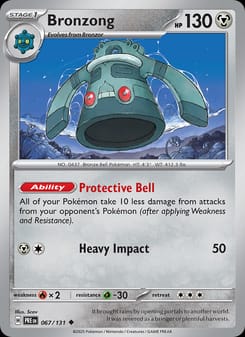 Bronzong 067/131 Uncommon – Prismatic Evolutions Pokémon card
