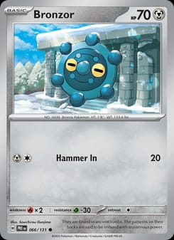 Bronzor 066/131 Common – Prismatic Evolutions Pokémon card