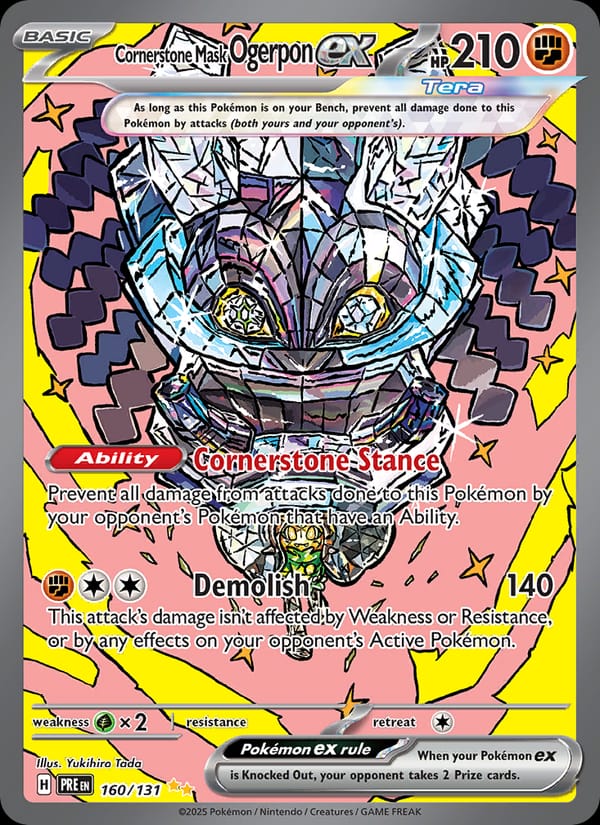 Cornerstone Mask Ogerpon ex 160/131 Prismatic Evolutions Pokémon card