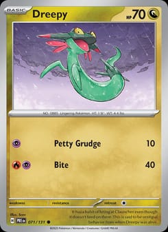 Dreepy 071/131 Common – Prismatic Evolutions Pokémon card