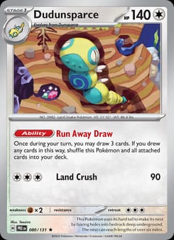 Dudunsparce 080/131 Rare – Prismatic Evolutions Pokémon card