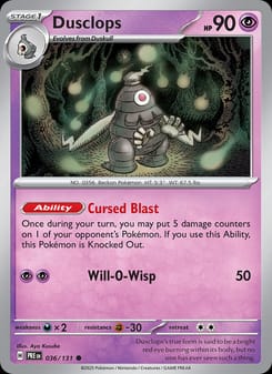 Dusclops 036/131 Common – Prismatic Evolutions Pokémon card