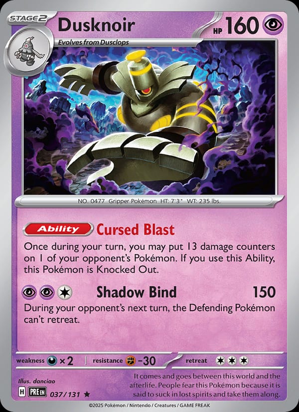 Dusknoir 037/131 Prismatic Evolutions Pokémon card