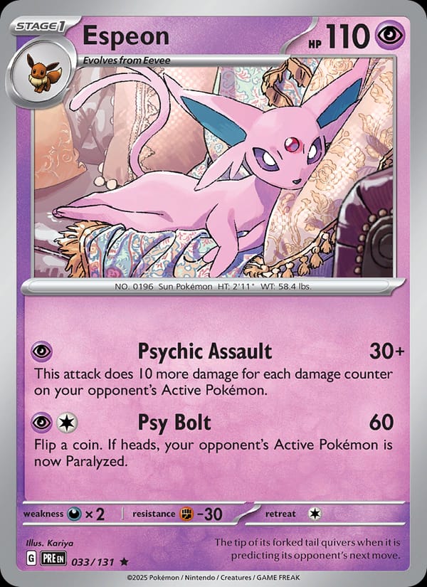 Espeon 033/131 Prismatic Evolutions Pokémon card