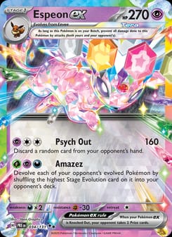 Espeon ex 034/131 Double Rare – Prismatic Evolutions Pokémon card