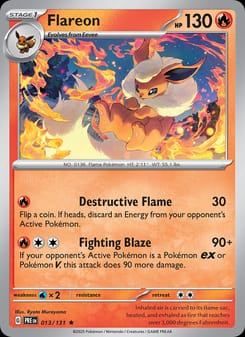 Flareon 013/131 Rare – Prismatic Evolutions Pokémon card