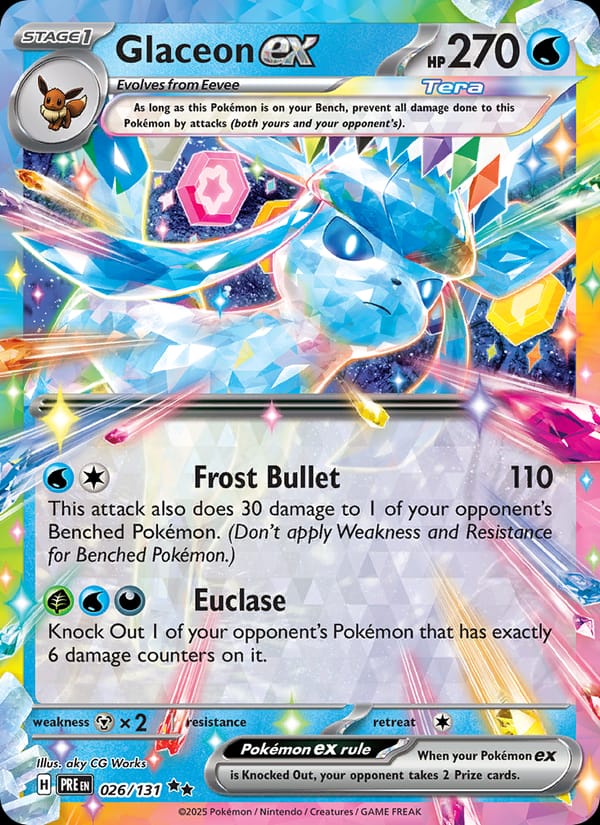 Glaceon ex 026/131 Prismatic Evolutions Pokémon card