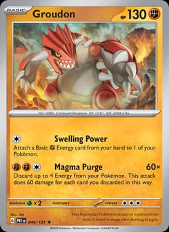 Groudon 049/131 Rare – Prismatic Evolutions Pokémon card