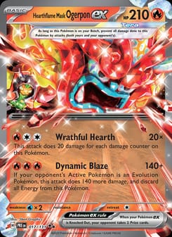 Hearthflame Mask Ogerpon ex 017/131 Double Rare – Prismatic Evolutions Pokémon card
