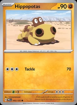 Hippopotas 052/131 Common – Prismatic Evolutions Pokémon card