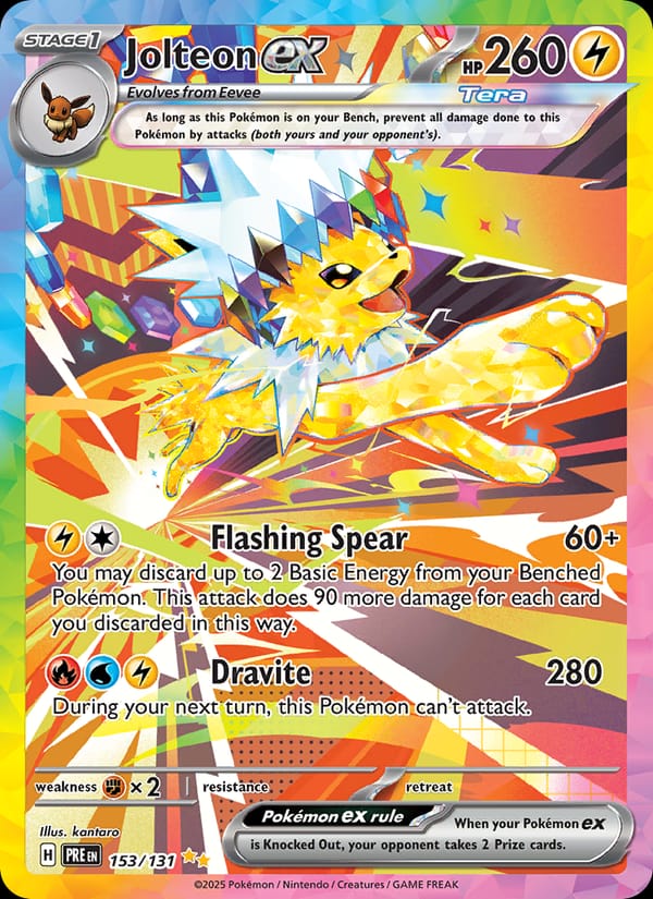 Jolteon ex 153/131 Prismatic Evolutions Pokémon card