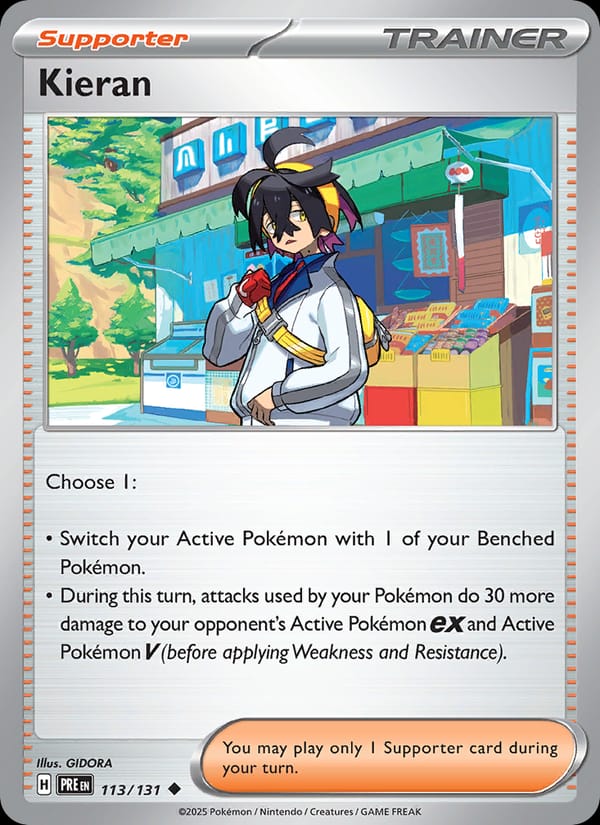 Kieran 113/131 Prismatic Evolutions Pokémon card