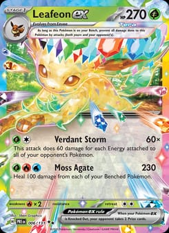 Leafeon ex 006/131 Double Rare – Prismatic Evolutions Pokémon card